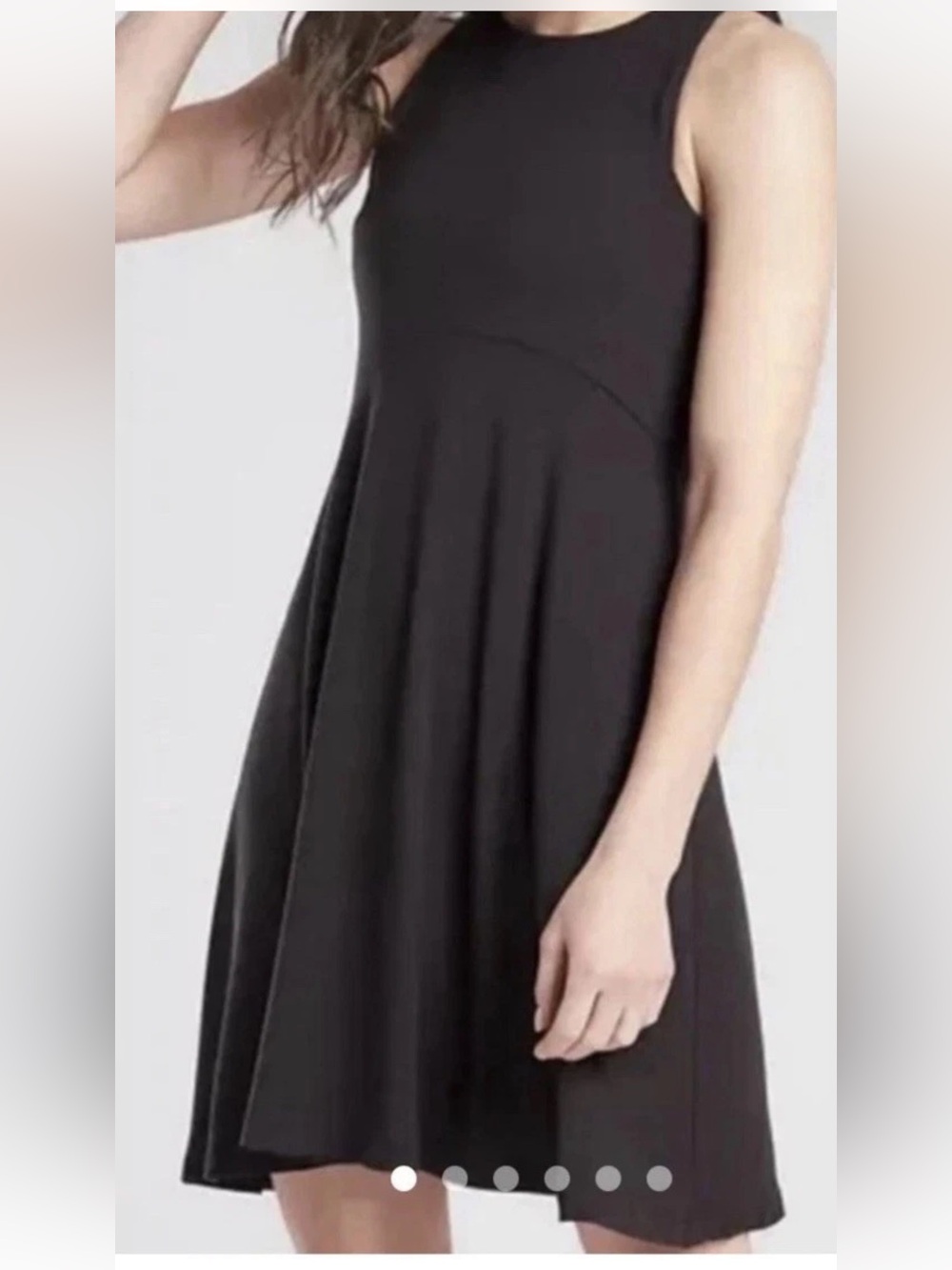 Athleta Santorini Thera Rib Dress Size Medium Black Sleeveless Modal Stretch